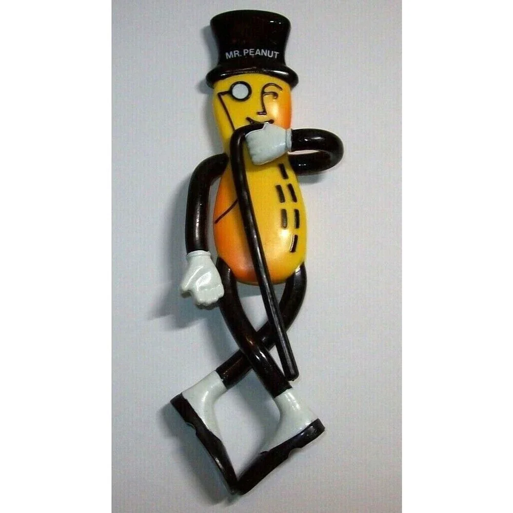 Planters Peanuts Doll Bendy Rubber Bendable Toy Figure Gift For Mom Dad Retro